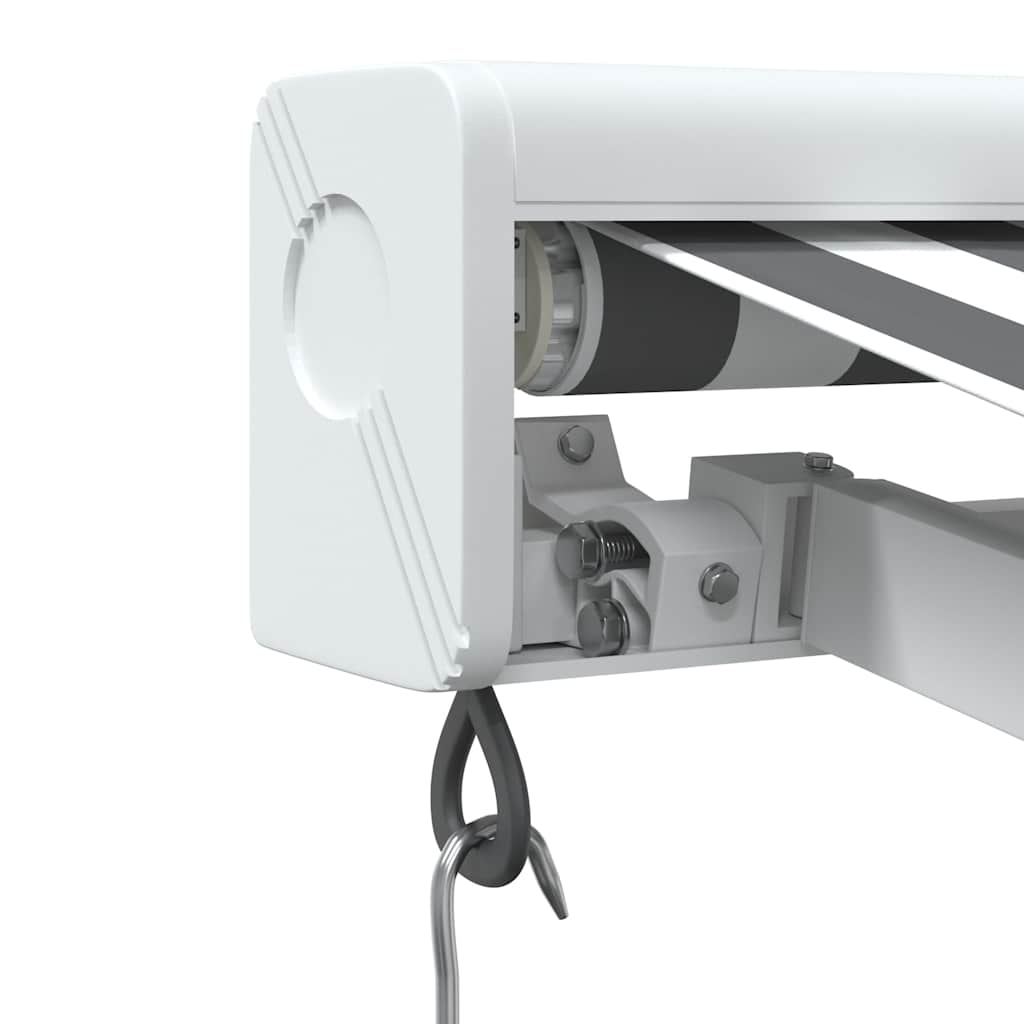 Retractable Awning Anthracite & White 3.5x2.5 m Fabric & Aluminum