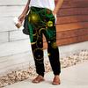 Women Abstract Printing Pants Lace Up Elastic Waist Loose  Trousers Casual Long Pants Trousers with Pockets
