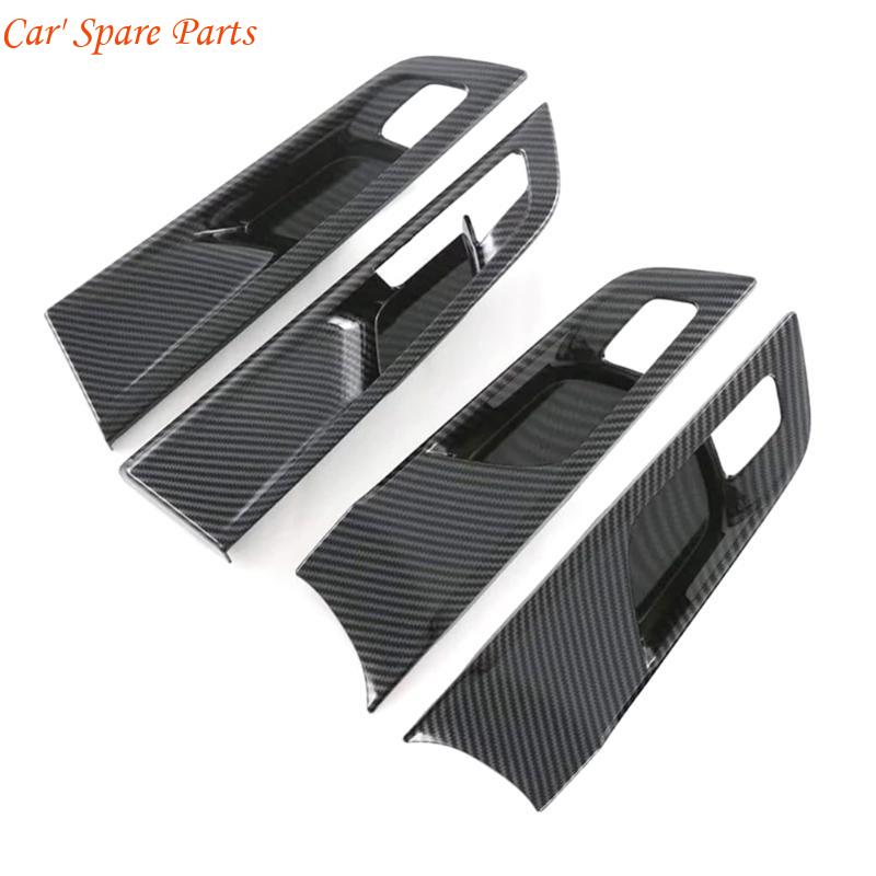 Y4UA Durable Car Carbon Fiber Inner Door Handle Cover Molding Sticker Catch Bowl Trim Bezel Frame Protector for MGMulan