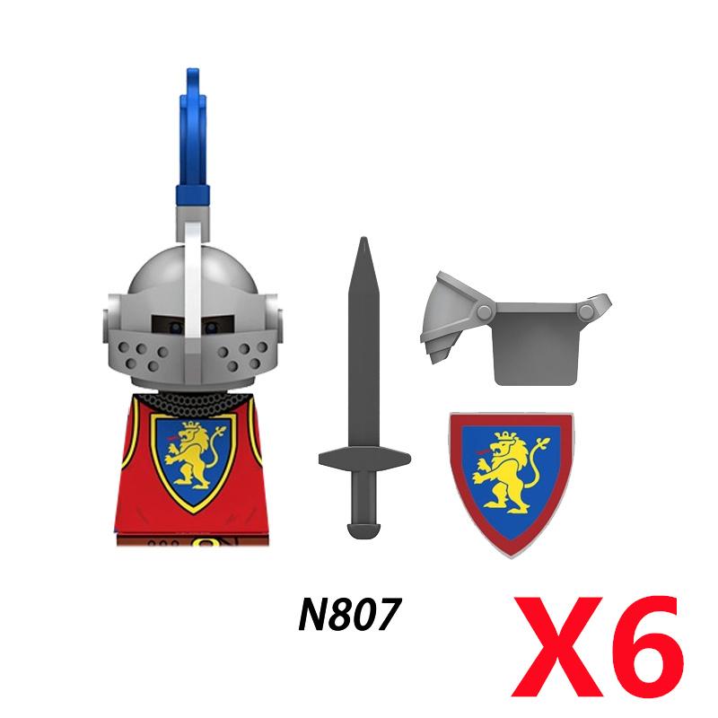 MOC Средневековый Рыцарский Замок Фигурки Конструктор Оружие Волк Мечники Стражник Лук Стрела Щит Флаги Боевой конь Игрушки Подарки S002