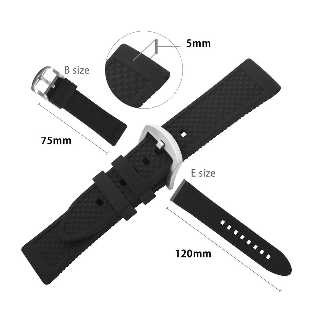 CASSIS Rubber Watch Fully Replacement Tool X0034198019020M Strap, Waterproof, METZ, 20mm, Black, Included,