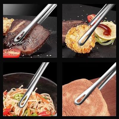 Щипцы для барбекю, зажим для барбекю, кухонный зажим для мяса из нержавеющей стали, нескользящий зажим для стейков с антипригарным покрытием, инструмент для приготовления пищи на гриле