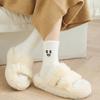 Cartoon Expression Mink Velvet Socks Thickened Carpet Socks Fashion Soft Fluffy Bed Socks  Girls
