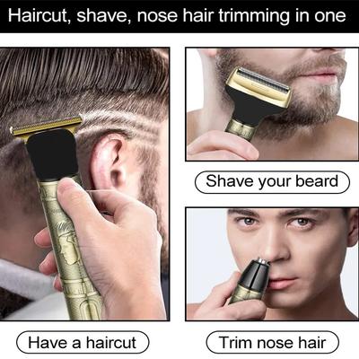 Профессиональный триммер для волос Беспроводной Перезаряжаемый Электрический триммер для бороды Триммер с Т-образным лезвием с нулевым зазором