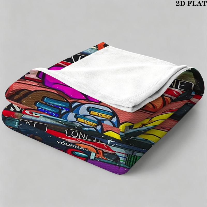 1PC Among Us Custom Name Patterned Flannel Blanket Suitable For All Seasons for Home Decor Warmth and Comfort Gifts Holiday Present