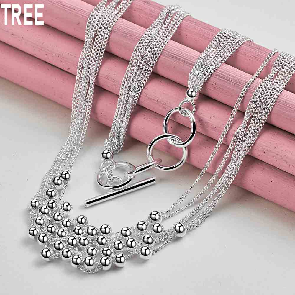 Ожерелье из стерлингового серебра 925 пробы с маленькими бусинами и виноградом, модные свадебные украшения