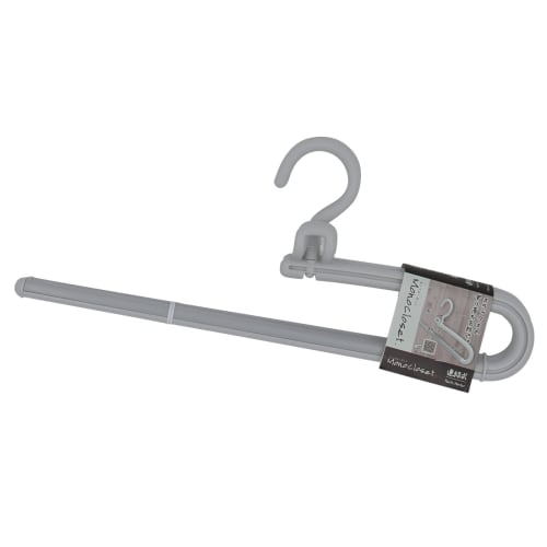 Shinkohanger Mono Closet Slacks Hanger Set of 2 with Connecting Hooks and Swivel Hooks, Gray