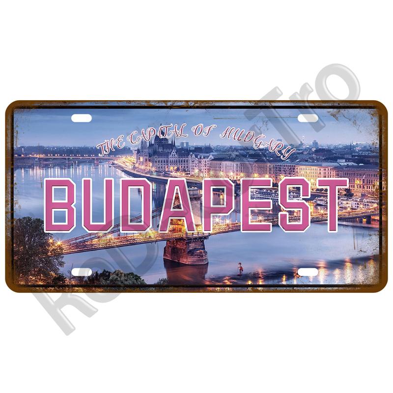 Famous City Art Plate Poster Metal Sign Vintage Home Decor Retro Metal Tin Signs Pub Club Bar Car Garage Wall Art Home Decor