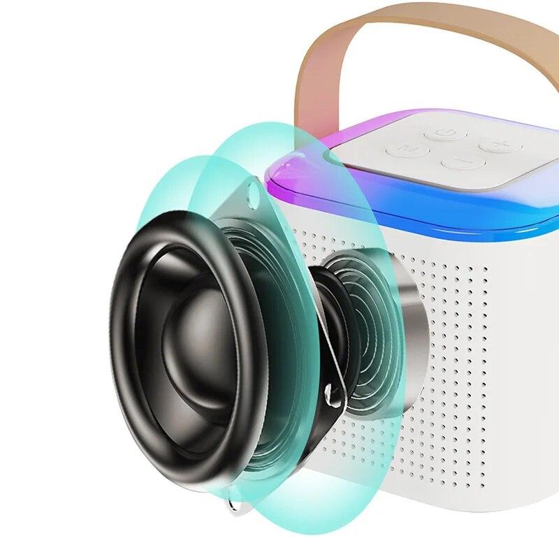 1-2 беспроводных микрофона, караоке-машина, портативная акустическая система Bluetooth 5,3 PA, MP3-плеер, караоке-машина для детей, взрослых, дома