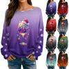 Womens  Fall Sweaters Long Sleeve Print Tops Pullover Sweaters Loose Dressy Casual Basic Clothes