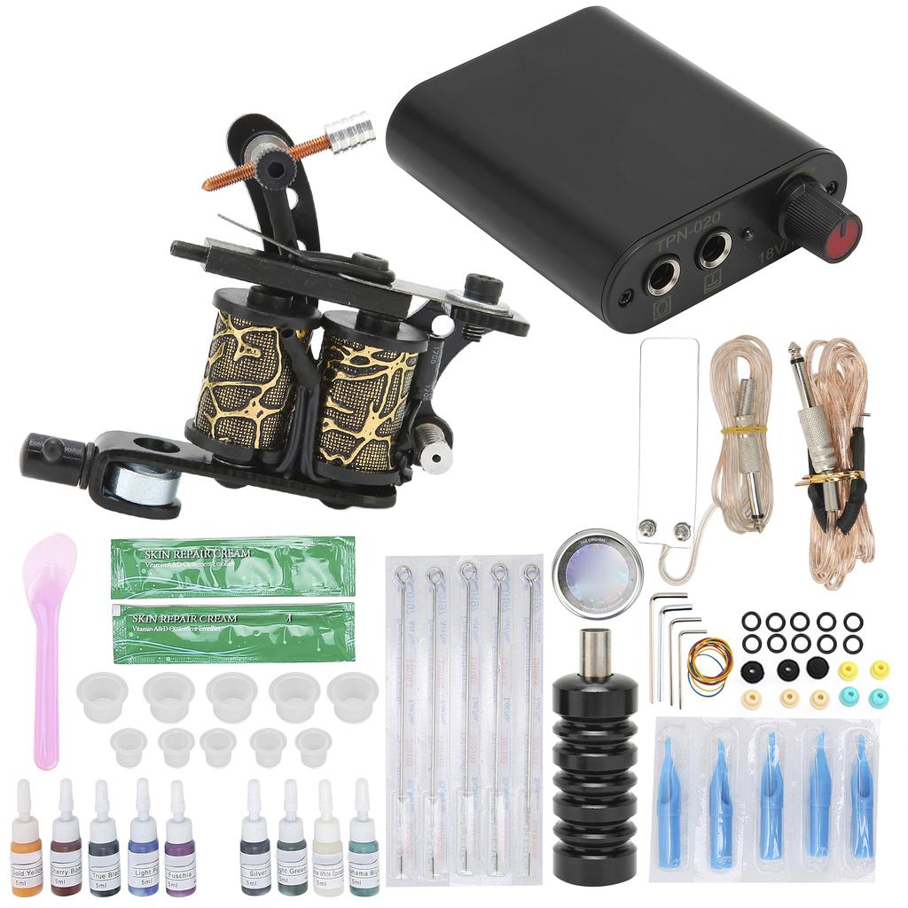 Tattoo Coil Machine Mini Tattoo Power Supply Tattoo Clip Cord Complete Starter Tattoo Machine Tools