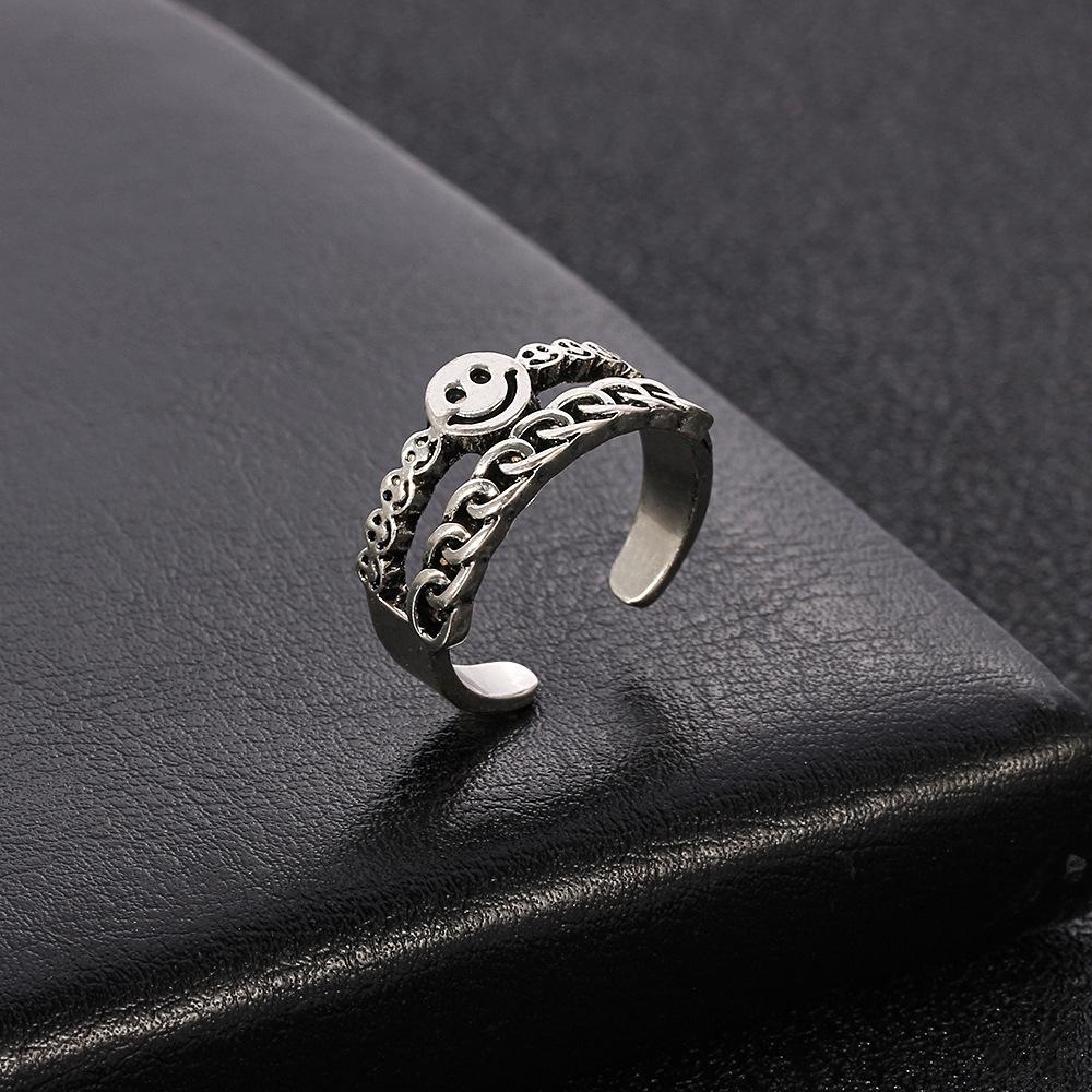 Smiley Face Twist Open Ring Old Design Open Ring Jewelry