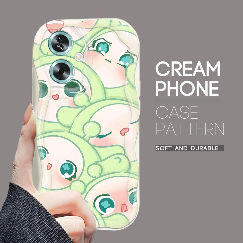 Милый мультяшный узор, кремовая текстура, мягкий силиконовый чехол с волнистыми краями, чехол для телефона для OPPO Reno Realme