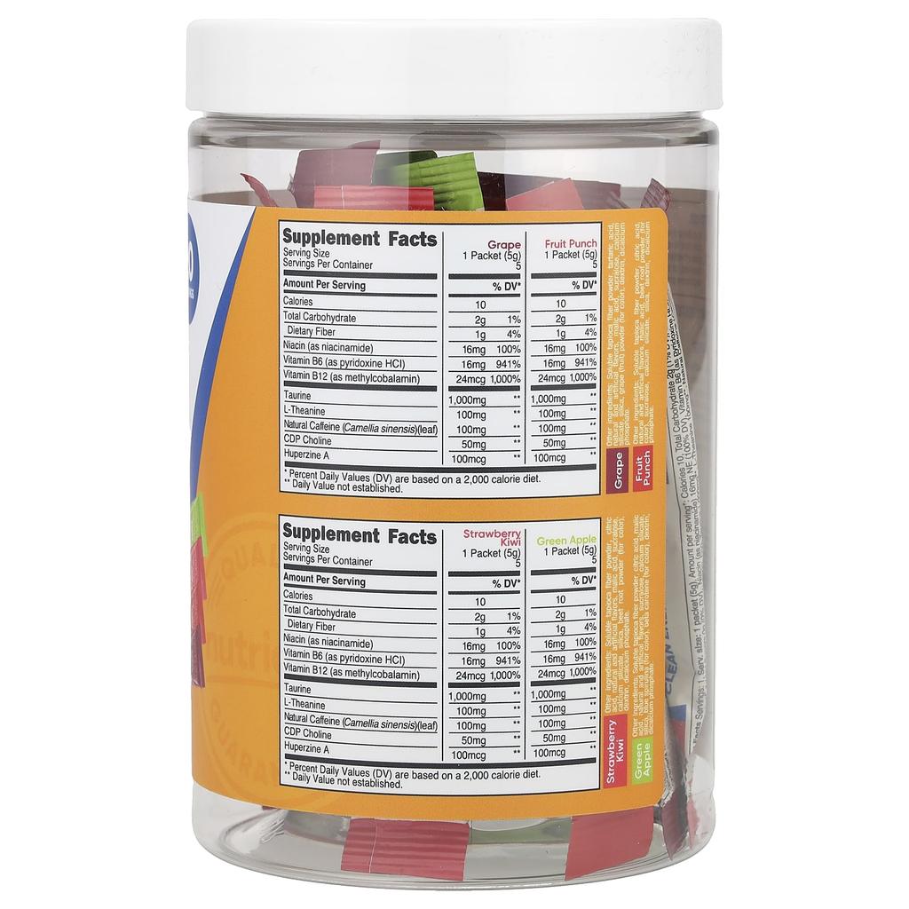 Nutricost Energy, Clean Energy Powder, Variety Pack, 20 Stick Packs, 5g (0.18oz) Each