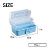 DIZLAS Tool Box, Large Capacity Storage Box, Sewing Box, Multifunctional, Foldable, with Handle, 3 Tiers (Blue)