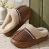 Fashion Crestar Fur Plush Women Slippers Indoor Warm Thick Soles Fluffy Female House Slippers Winter Fashion Non-slip Fuzzy Cotton Shoes