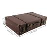 Wood Vintage Suitcase Leather Wooden Storage Box Decorative Luggage Trunk  For Photography