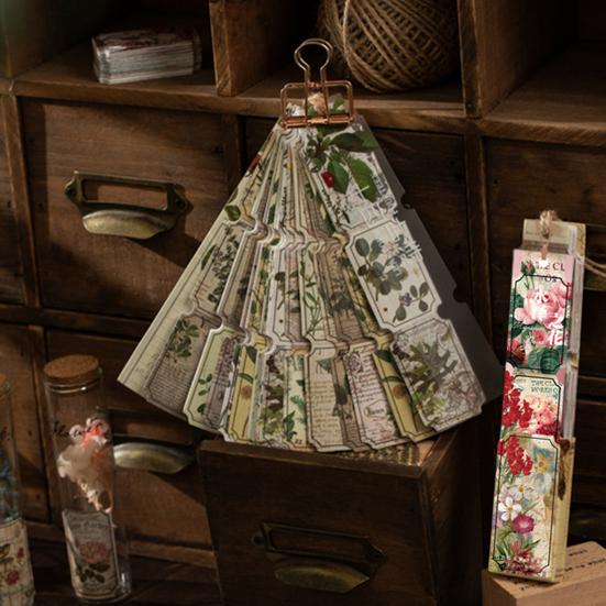 40Pcs DIY Vinyl Art Easy To Paste Great Self-adhesive Vintage Botanical Diary Note Handbook Stationery Stickers Material Sticker