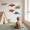 Unique Wooden Wall Art for Kids 4Pcs/Set Dinosaur Decor Room, Retro Stegosaurus Plesiosaur Decorative Shapes And Pterosaur with Hanging Hooks Nursery