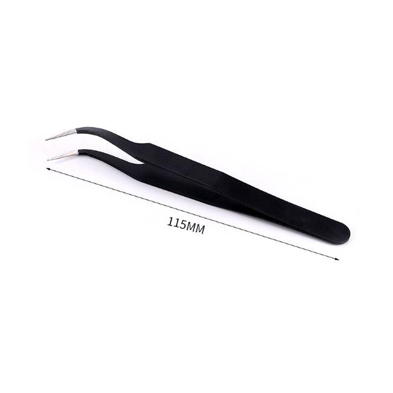 1 шт., изогнутый прямой черный пинцет из нержавеющей стали, дизайн ногтей, стразы для ресниц, сделай сам, щипцы, инструмент для сбора блесток, бусины