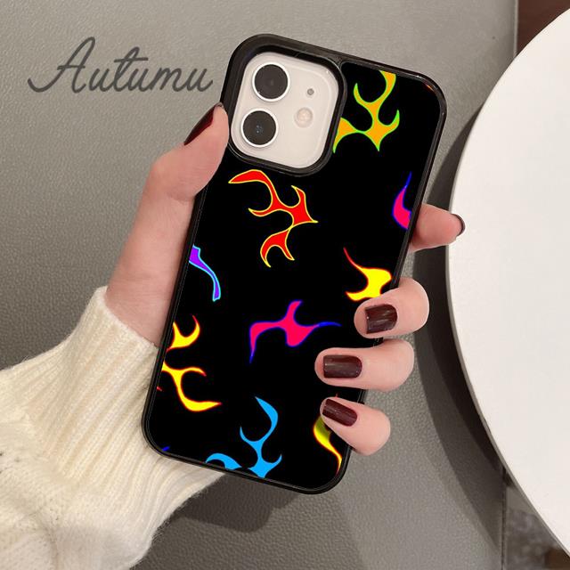 Трендовый чехол для телефона с пламенем для iPhone 11 12 13 14 Pro Max mini X XR XS SE 2020 5 6S 7 8 Plus Samsung Galaxy S21 S22 Чехол-накладка