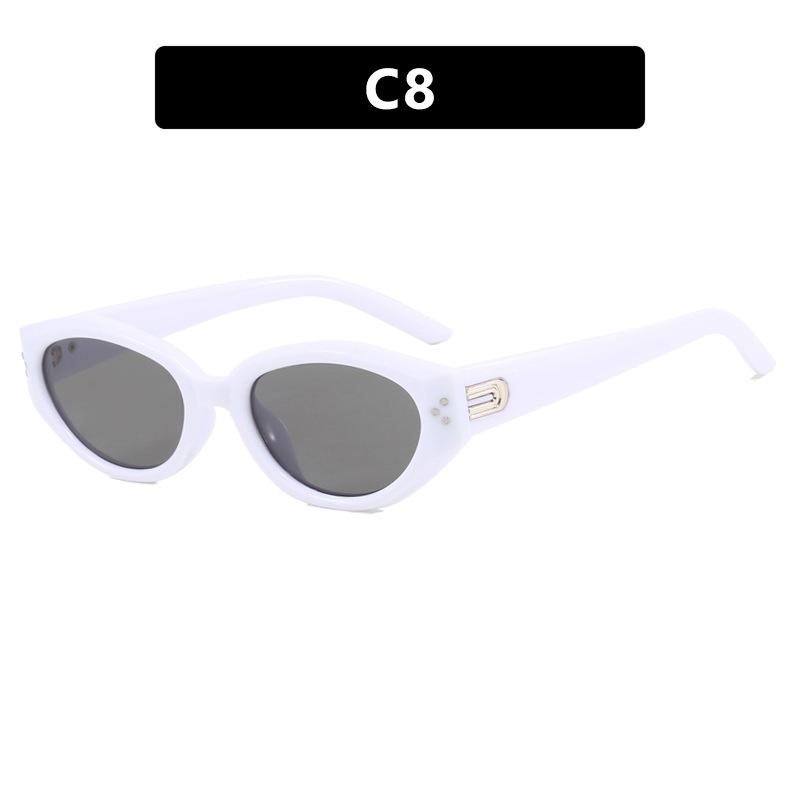 2024 Vintage Cat Eye Women Luxury Sunglasses Fashion Brand Designer Shades UV400 Men Trending Punk Rivets Sun Glasses