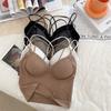 Summer Bra for Women Without Underwire Thin Cross Halter Vest Halter Beauty Bra One