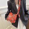 High-end Ethnic Style Large Flower Quilt Single Shoulder Bag New Fashionable Casual Simple Crossbody Tote Bag