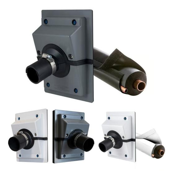 Комплект разъемной настенной гильзы для магистрали кондиционера Легкая установка Защита для прохода через стену для систем кондиционирования воздуха для помещений и улицы Покрытие для магистрали ОВКВ