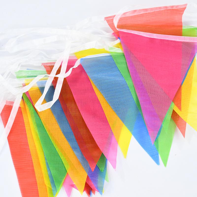 50M 100Flag Colorful Triangle Bunting Garland Kids Happy Birthday Party Decoration Wedding Baby Shower Outdoor Hanging Banner