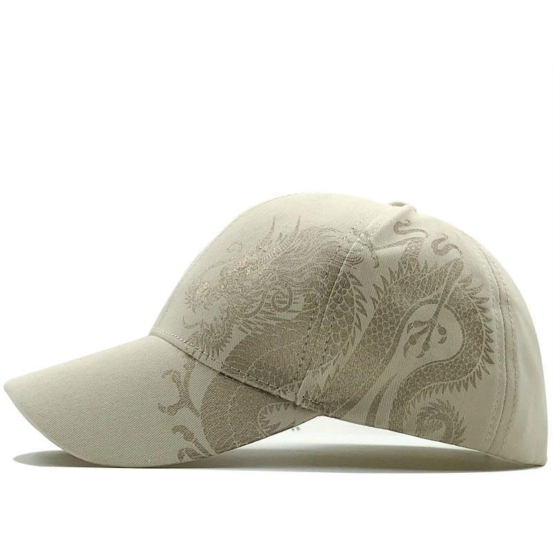 Весна-лето в китайском стиле с рисунком дракона Бейсбольная кепка Уличные кепки Мужская шляпа дальнобойщика Шапки для гольфа Шапка для рыбалки Спортивные шапки