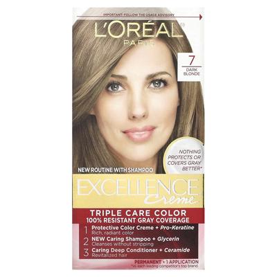 L'Oréal, Excellence Cream, цвет Triple Care, темно-русый, 7 типов, 1 нанесение