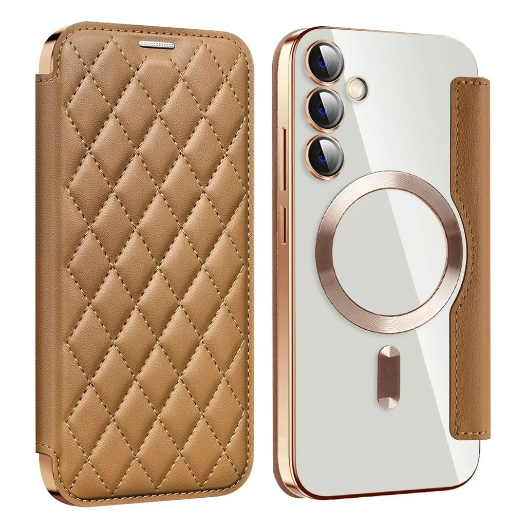 Кожаный чехол-книжка для Samsung Galaxy S25 S24 S22 S23 Plus Ultra S25U с держателем для карт, магнитной защитой камеры, чехол для телефона