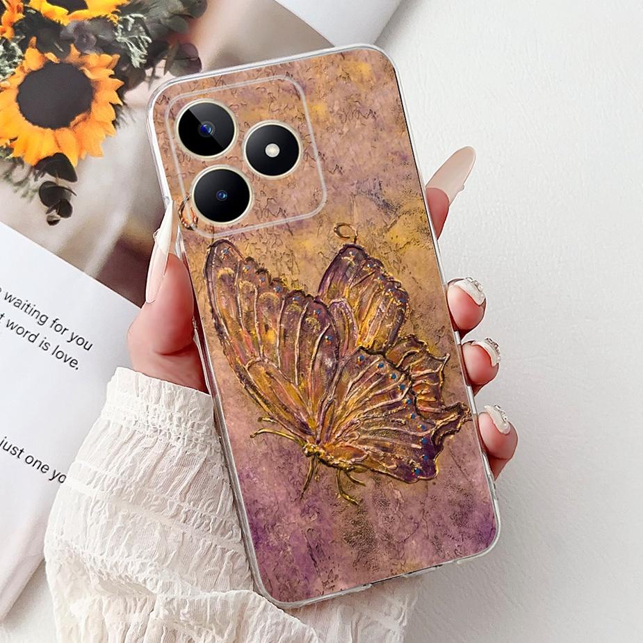 For Realme Note 50 Case RMX3834 Cute Cat Painted Cover Clear Silicone Soft TPU Phone Case For Realme Note 50 Note50 Fundas Coque