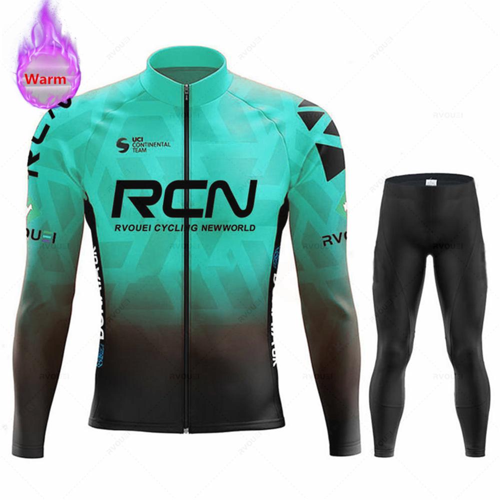 2025 Team Winter Thermal Fleece Cycling Clothing Men's Jersey Suit Warm Bicycle Bike Clothes MTB Maílllot Ciclismo Hombre