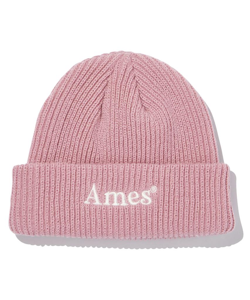 AMES-WORLDWIDE Базовая шапка-бини с логотипом Розовая