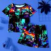 Популярные летние спортивные детские шорты с коротким рукавом, комплект с 3D-принтом, модная повседневная детская одежда для вечеринок, для мальчиков и малышей