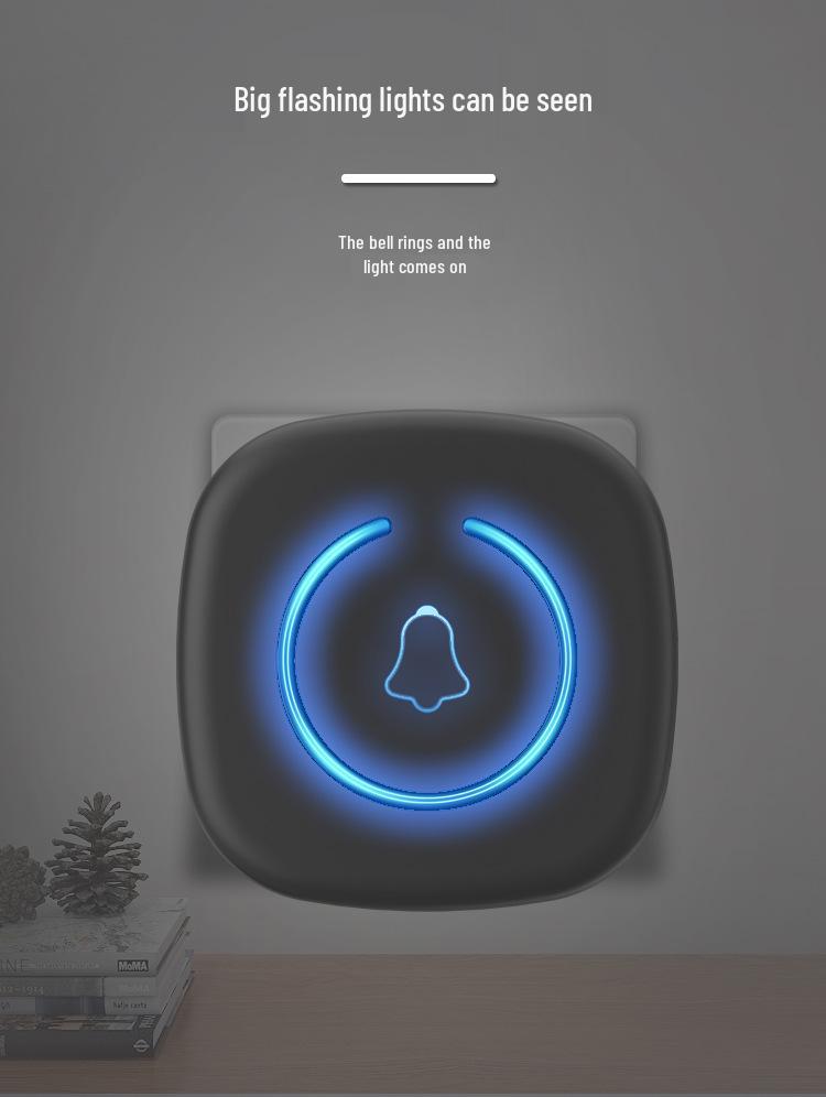 Кинетический беспроводной водонепроницаемый дверной звонок, без батареек, дальний радиус действия, высокая громкость, идеально подходит для пожилых людей.
