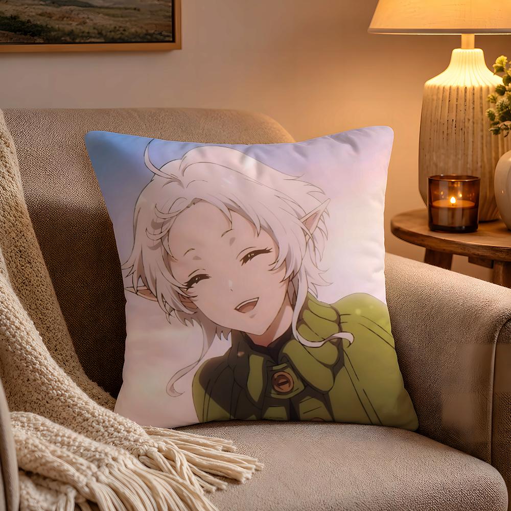 Чехол на подушку из аниме Mushoku Tensei, мягкий плюшевый чехол на подушку, двусторонняя печать и скрытая молния, для дивана, дома, автомобиля