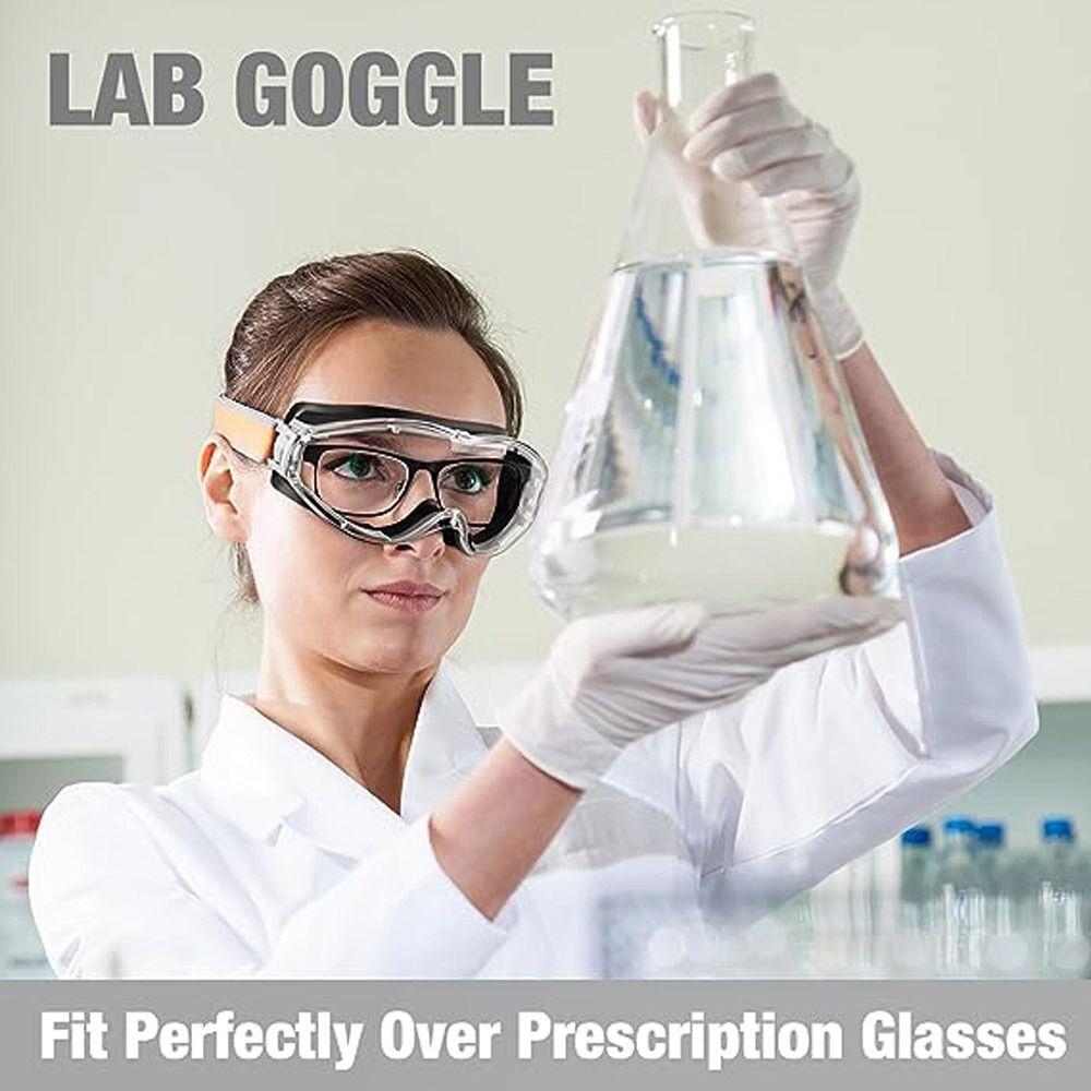 Anti Fog Clear Lens Lab Goggles Eye Protection Industrial Grade Safety Goggles Fit Over Glasses for Men and Women