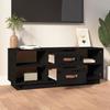 VidaXL TV Stand Black 100x34x40 Cm Solid Pine Wood 818229