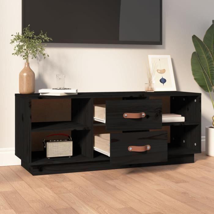 VidaXL TV Stand Black 100x34x40 Cm Solid Pine Wood 818229