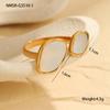 GEMCHIC Women's Vintage Gold Plated Stainless Steel Pearl Rings Set Adjustable Geometric Fashion Jewelry
