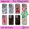 Роскосный чехол для телефона в стиле Y2K с вишнями для iPhone 17 16 15 14 13 12 11 Pro Max Plus Air Магнитный Двухслойная Задняя крышка