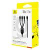 BASEUS Flash Series 3 1,5 м Кабель для быстрой зарядки «три в одном» Type-C на C+C+L 100 Вт Кабель для передачи данных