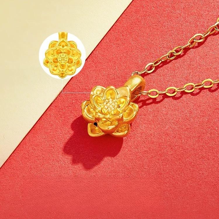 Ожерелье Good Things Lotus Подвеска Lotus Магазин золота Same Подвеска Аксессуары Универсальная ключичная цепочка Подарок на День матери