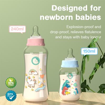 Детская бутылочка Dr.Isla 0-6 лет 150/240 мл, молочная бутылочка, силиконовая соска, не содержит бисфенол-А, детские бутылочки из полипропилена для новорожденных