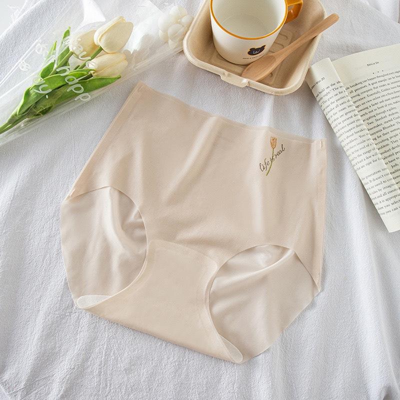 Женское бесшовное невидимое нижнее белье из шелка Ice Silk, трусики большого размера, хлопковая промежность, ультратонкое нижнее белье, трусики-бикини