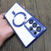 Роскошное прозрачное покрытие для чехла Magsafe для Samsung Galaxy S21 S22 S23 S24 Ultra Plus с беспроводной зарядкой, силиконовые прозрачные чехлы