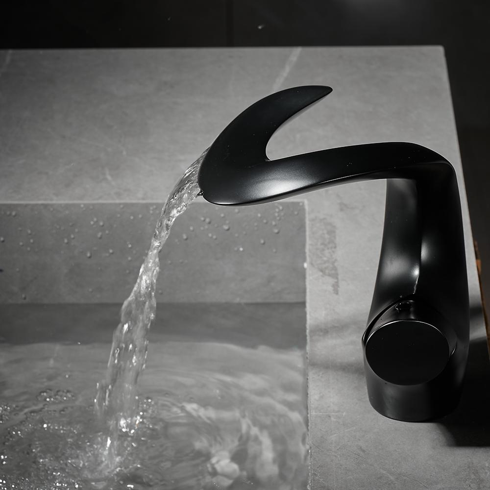 BAKALA Роскошный черно-белый смеситель для ванной комнаты, смеситель для ванной комнаты, латунный креативный смеситель для раковины, кран для раковины с горячей и холодной водой